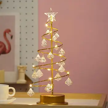 Mizica Božično Drevo | Desktop Božično Drevo z Lučmi 13inch Mini Drevo Počitnice Okraski Desk Top Spalnica Božič De